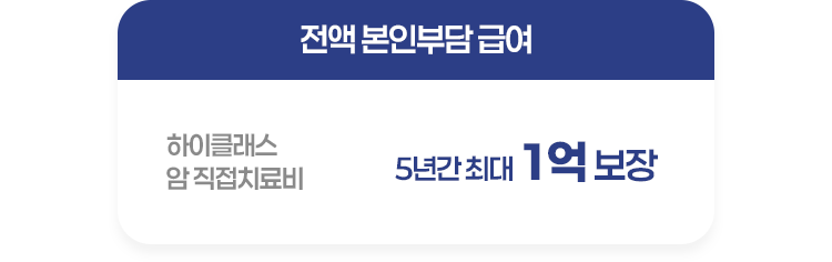 암 직접치료비 5년간 최대 1억 보장