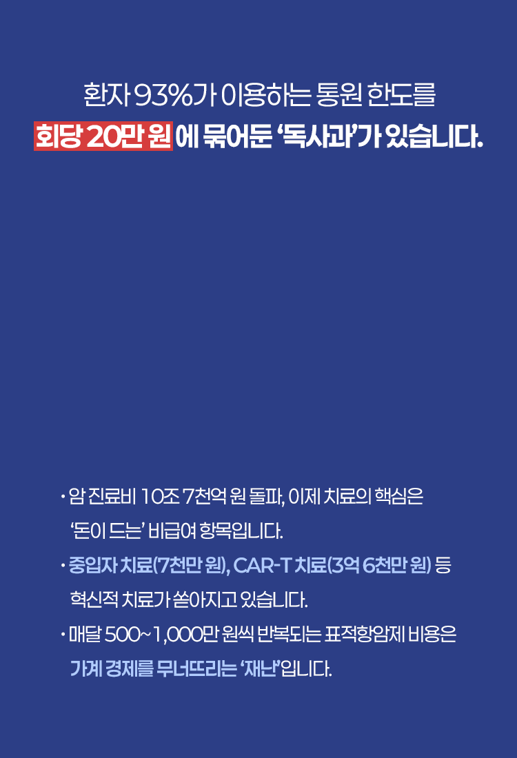 주요 최신 비급여 암 치료 항목별 평균 이용 비교